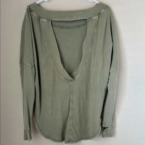 Free People Sage Green Oversized Sweatshirt - Picture 3 of 6